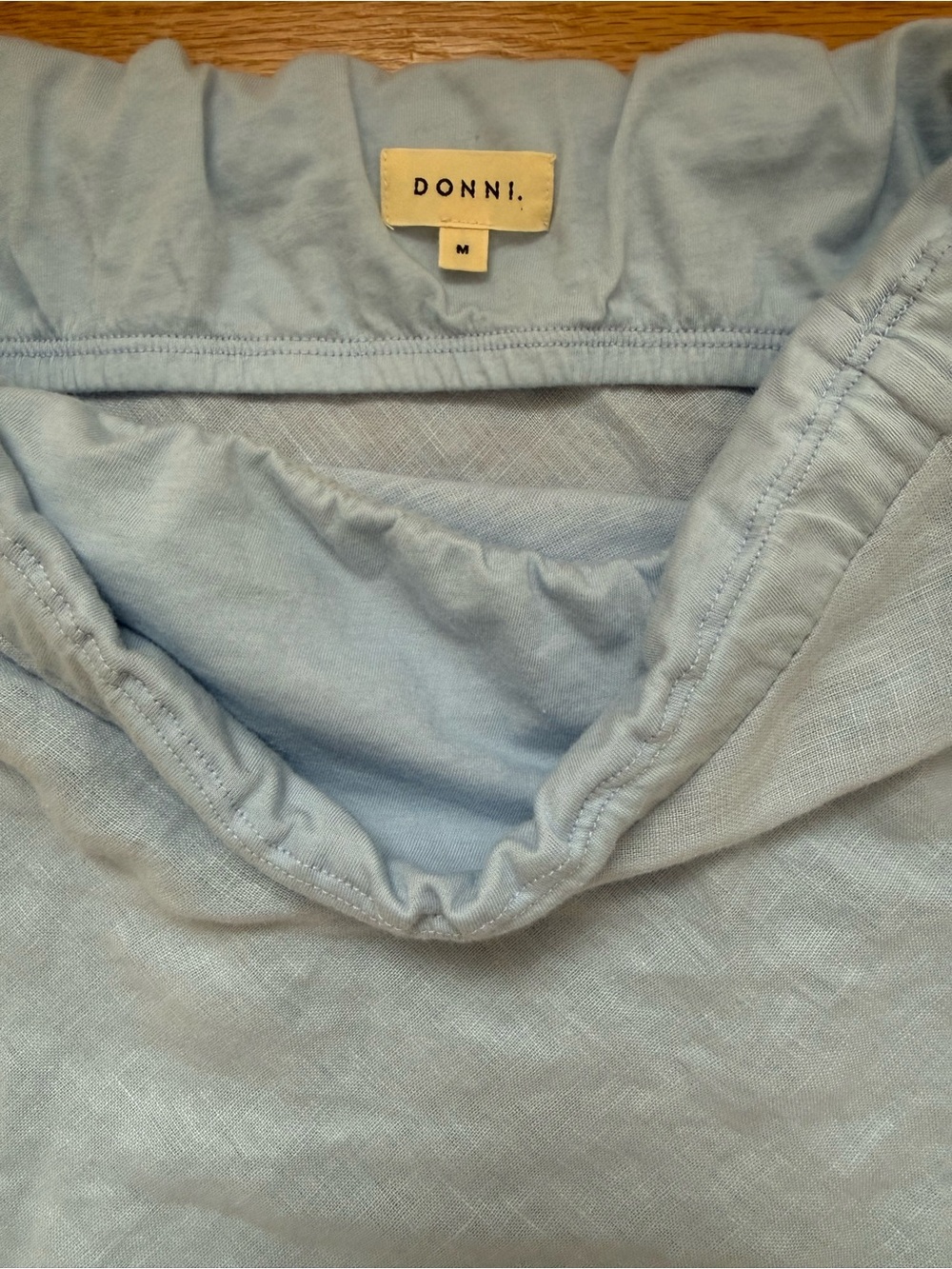 DONNI Light Blue Linen Strapless Tube Top size Medium M NWOT - Picture 5 of 6
